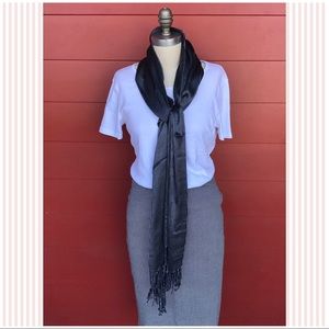 Dark Grey Viscose / Acrylic Blend Scarf NWOT